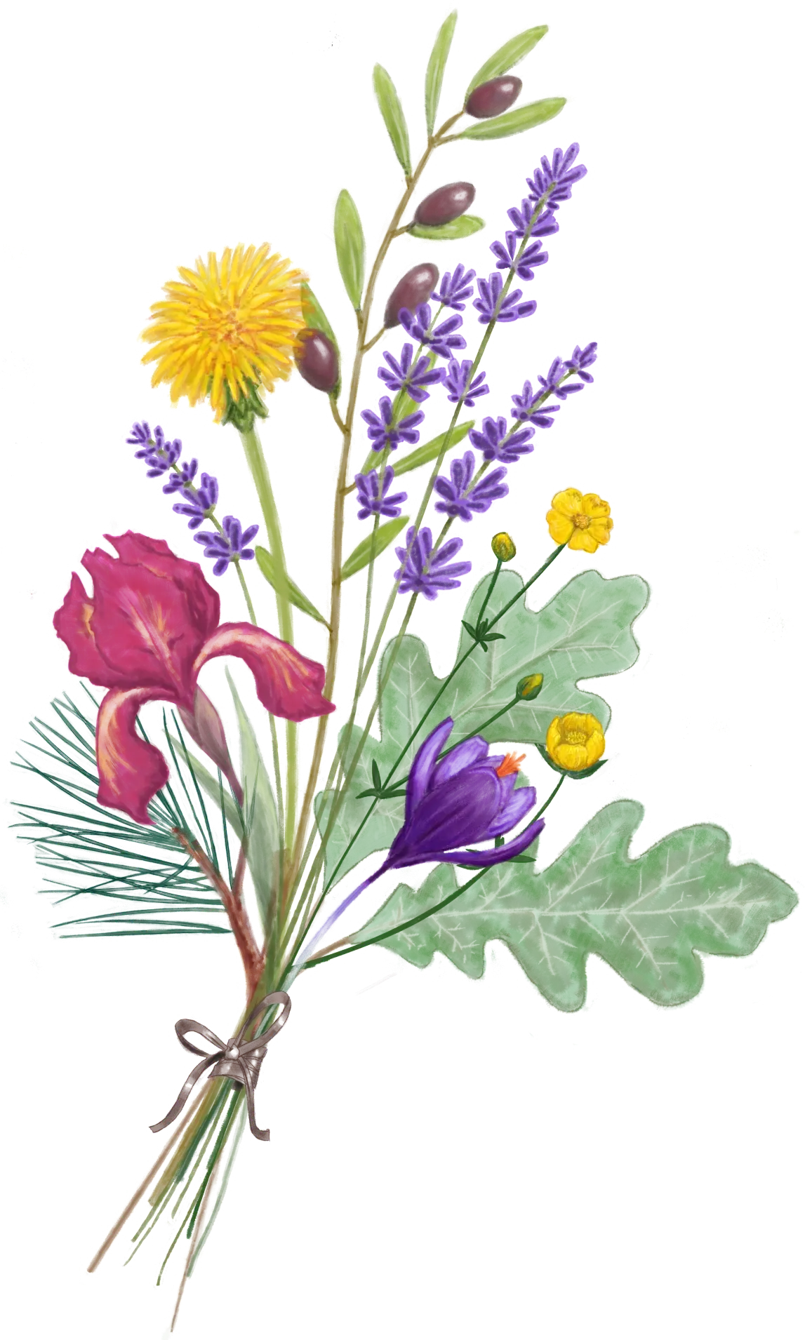 Illustration d'un bouquet de fleurs pour l'invitation de mariage